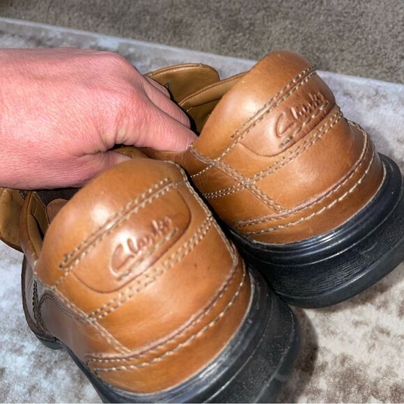 Clarks Men's Escalade Step Slip-On Loafer SZ 10 brown leather - Picture 6 of 9